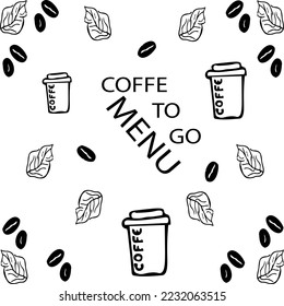Page with vector doodle coffee images. Element for restaurant and cafe menus.