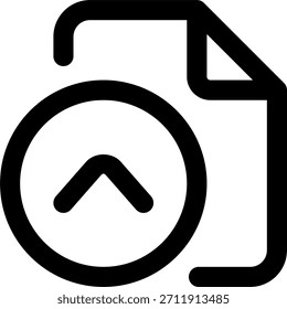 Icono de Vector de página hacia arriba en estilo moderno, concepto de navegación de documentos y movimiento de página, ilustración de flujo de trabajo de lectura, Icono de línea