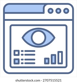 Ilustración vectorial de icono azul de vista de página