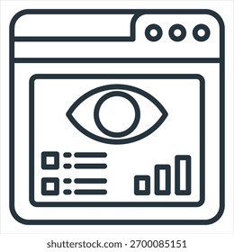 Page View Outline Icon Vector Illustration