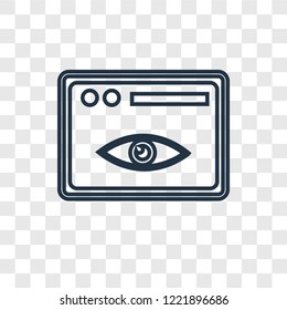 Page views concept vector linear icon isolated on transparent background, Page views concept transparency concept in outline style