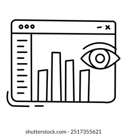 Page Views Icon Design. Representing Analytics. Website Traffic. Metrics. SEO. Vector icon.
