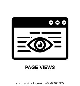 Page views icon isolated on background vector illustration.