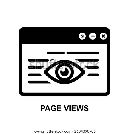 Page views icon isolated on background vector illustration.