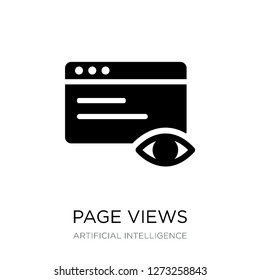page views icon vector on white background, page views trendy filled icons from Artificial intelligence collection, page views vector illustration