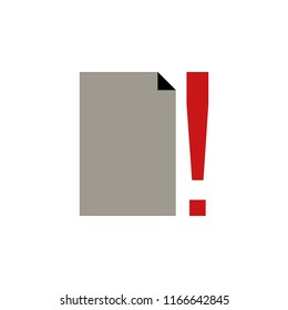 page warning icon. Element of text editor sign icon. Premium quality graphic design icon. Signs and symbols collection icon for websites, web design, mobile app
