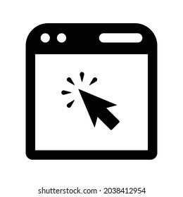 Seite, Web, klicken Sie auf Symbol. Schwarze Vektorgrafiken.