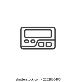 Pager o un icono de línea beeper. signo de estilo lineal para concepto móvil y diseño web. Icono vector de contorno de paginación inalámbrica. Símbolo, ilustración del logotipo. Gráficos vectoriales