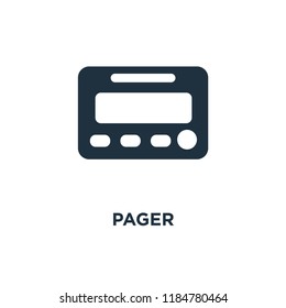 Pager icon. Black filled vector illustration. Pager symbol on white background. Can be used in web and mobile.