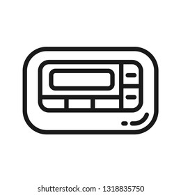 Pager icon. Communication Devices in the Decade of the 1990s. Stroke outline style. Line vector. Isolate on white background. Stroke outline style. Line vector. Isolate on white background.