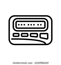 pager retro device line icon vector. pager retro device sign. isolated contour symbol black illustration