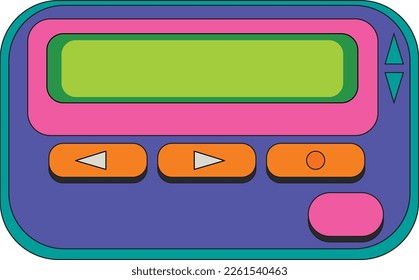 Dispositivo retro Pager en la ilustración de fondo blanco