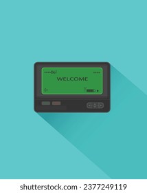 La tecnología Pager de los años 90 se usa en medios y diseño. y combinar cosas del pasado con modernidad en la actualidad