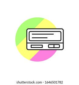 Pager technology icon. Simple line, outline vector in color circle of retro 90s style icons for ui and ux, website or mobile application