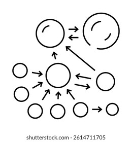 pagerank algorithm line icon vector. pagerank algorithm sign. isolated contour symbol black illustration