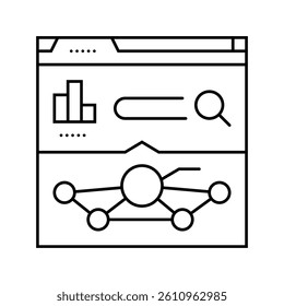 pagerank seo line icon vector. pagerank seo sign. isolated contour symbol black illustration