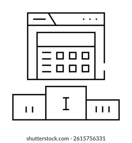 pagerank seo line icon vector. pagerank seo sign. isolated contour symbol black illustration