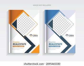 Pages colorful Real estate or construction brochure cover page theme design template. creative and modern layout theme for multipurpose use