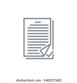 pages contract document outline flat icon. Single high quality outline logo symbol for web design or mobile app. Thin line sign design logo. gray icon pictogram isolated on white background