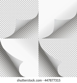 Pages curl set stylish illustration vector design