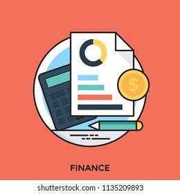 
Pages embedded with graphical interpretation of business plan with a calculator aside , symbolising statistical analysis.  
