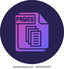 PAGES Glyph Circle Gradient Icon