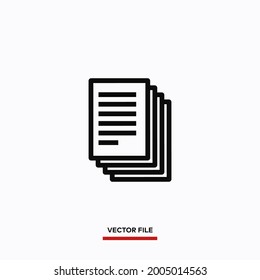 Pages icon vector. Simple file sign