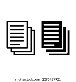 Vector de icono de páginas. Firma de archivo simple para la aplicación y el sitio..eps
