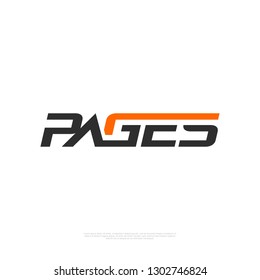 PAGES SPORT - logo design template. creative sign. Universal vector icon. - Vector