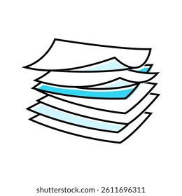 pages stacked list color icon vector. pages stacked list sign. isolated symbol illustration