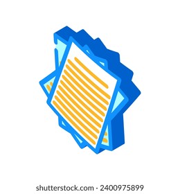 pages stacked list isometric icon vector. pages stacked list sign. isolated symbol illustration