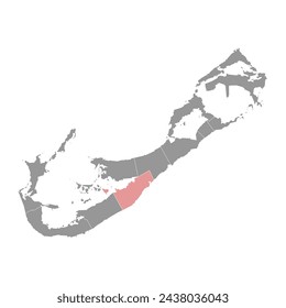 Paget Parish map, administrative division of Bermuda. Vector illustration.