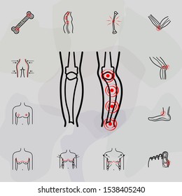 paget's disease, pain icon. Universal set of plastic surgery, epilation for website design and development, app development