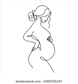 Paginate Mother line art vector illustration. mother icon, vector.  