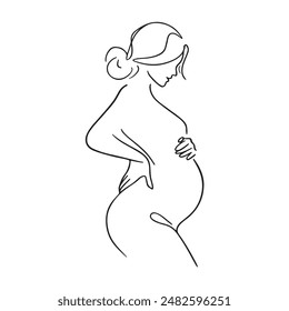 Paginate Mother line art vector illustration. mother icon, vector.  