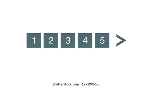 Pagination bar set. Electronic pages for web site numbering to indicate, marks used to show the sequence of page. Vector illustration isolated on white background