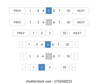 Pagination bar vector page navigation web buttons . Vector illustration