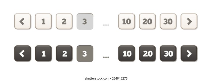 Pagination Bars - Buttons Flat Soft Style