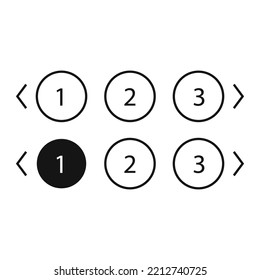 Pagination bars set. Collection buttons for site navigation. Interface elements for menu and box with arrows. Round and square slide controls. Internet panel for search webpages in black style