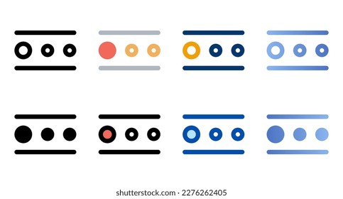 Pagination icons in different style. Pagination icons. Different style icons set. Vector illustration