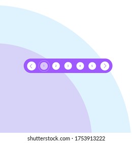 Pagination Purple White Rounds UI Button Flat Web Vector Design