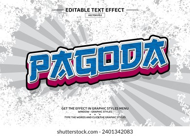 Pagoda 3D-bearbeitete Texteffekt-Vorlage