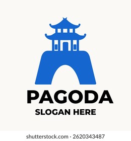 Pagoda building icon logo vector illustration. Creative sign from buildings icons collection. Filled flat Pagoda icon for computer and mobile. Symbol, logo vector graphics