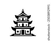 pagoda building monument logo vector illustration template design