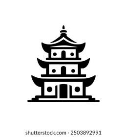 pagoda building monument logo vector illustration template design