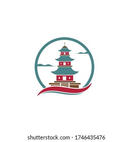 pagoda building vector icon illustration design