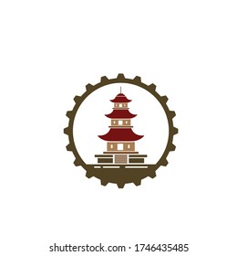 pagoda building vector icon illustration design