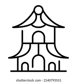 pagoda building vector illustration isolated on white background. Architecture business concept.