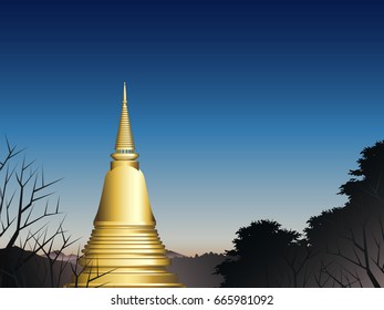 pagoda in deep forest