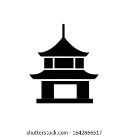 Pagoda con vector de icono de glifo 